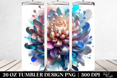 20 Oz Tumbler Sublimation | Shiny Chrysanthemum with Product Image 2