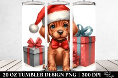 Enthusiastic Baby Vizsla with Christmas Decor Product Image 2