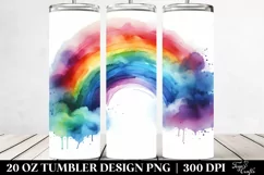 Colorful Abstract Watercolor Rainbow Tumbler Product Image 2