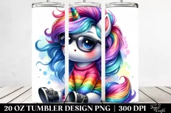 Expressive Unicorn Sitting | 20 oz Tumbler Product Image 2