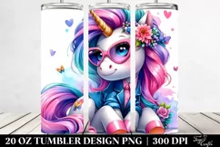 Expressive Unicorn Sitting | 20 oz Tumbler Product Image 2
