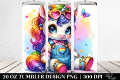 Cute Baby Unicorn Sitting Dressed | 20 oz Tumbler Product Image 2