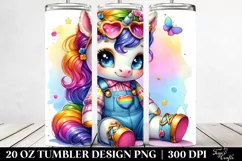 Cute Baby Unicorn Sitting Dressed | 20 oz Tumbler Product Image 2