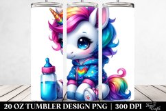 Cute Baby Unicorn Sitting Dressed | 20 oz Tumbler Product Image 2