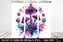 Vibrant Magical Mushroom Clipart, Transparent 20 Oz Tumbler Product Image 2