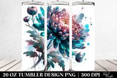 20 Oz Tumbler Sublimation | Shiny Chrysanthemum with Product Image 2