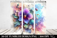 Colorful Violet on Marble Background | 20 Oz Tumbler Product Image 2