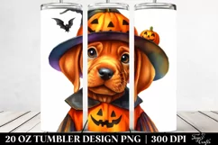 Expressive Halloween Vizsla Watercolor PNG Product Image 2