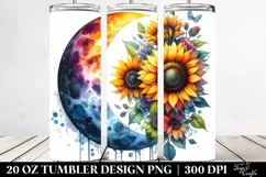 Colorful Half Moon with Sunflowers 20 Oz Tumbler Product Image 2