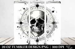 Washed Watercolor Retro SKULL Image | 20 oz Tumbler Product Image 2