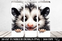 Crazy Looking Opossum Peeking Over Paper | 20 Oz Tumbler Product Image 2