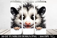 Crazy Looking Opossum Peeking Over Paper | 20 Oz Tumbler Product Image 2