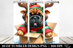 Expressive Winter Bullmastiff Watercolor PNG Product Image 2