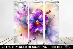 20 Oz Tumbler Sublimation | Colorful Violet with Golden Product Image 2