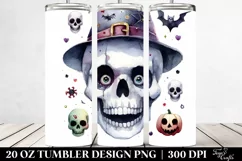 Funny Halloween Skull 20 Oz Tumbler Product Image 2