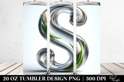 Letter S Shiny Tulip, 20 Oz Tumbler Product Image 2
