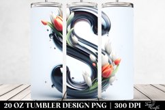 Letter S Shiny Tulip, 20 Oz Tumbler Product Image 2