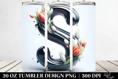 Letter S Shiny Tulip, 20 Oz Tumbler Product Image 2