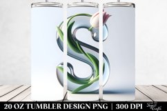 Letter S Shiny Tulip, 20 Oz Tumbler Product Image 2