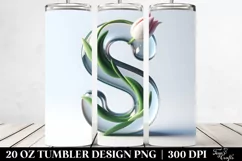 Letter S Shiny Tulip, 20 Oz Tumbler Product Image 2