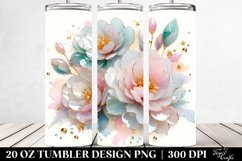 Shiny Peonies Material | 20 oz Tumbler Product Image 2