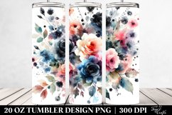 Watercolor Abstract Colorful Black Roses | 20 oz Tumbler Product Image 2