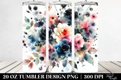 Watercolor Abstract Colorful Black Roses | 20 oz Tumbler Product Image 2