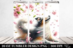 Tumbling Dog with Spring Petals in the Wind | 20 Oz Tumbler Product Image 2