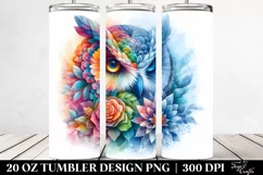 Abstract Owl Ice Flowers | 20 oz Tumbler Product Image 2