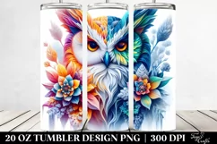 Abstract Owl Ice Flowers | 20 oz Tumbler Product Image 2