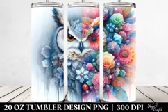 Abstract Owl Ice Flowers | 20 oz Tumbler Product Image 2