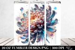 20 Oz Tumbler Sublimation | Gardenia Watercolor Splash Product Image 2