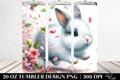 Tumbling Rabbit with Spring Petals in the Wind | 20 Oz Product Image 2