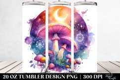 Vibrant Celestial Mushroom Clipart 20 Oz Tumbler Product Image 2