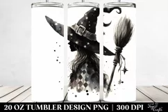 Washed Watercolor Retro Witch 20 oz Tumbler Product Image 2