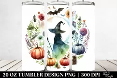 Washed Watercolor Retro Witch 20 oz Tumbler Product Image 2