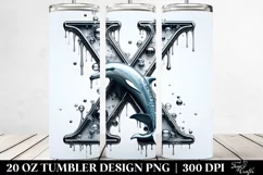 Letter X Shiny Dolphin, 20 Oz Tumbler Product Image 2