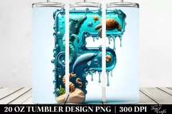 Letter F Shiny Sea Creatures, 20 Oz Tumbler Product Image 2