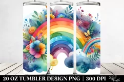 Watercolor Rainbow Vibrant Frame, 20 Oz Tumbler Product Image 2