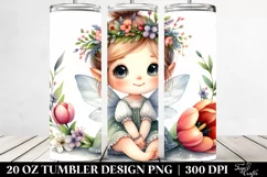 Cute Fairy with Flowers PNG Product Image 2