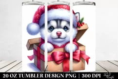 Expressive Winter Siberian Husky Watercolor PNG Product Image 2