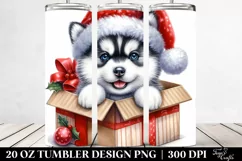 Cute Winter Siberian Husky Sublimation PNG Product Image 2