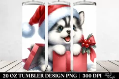 Cute Winter Siberian Husky Sublimation PNG Product Image 2