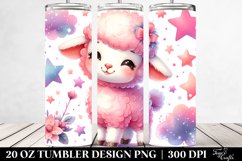 Colorful Smiling Baby Lamb with Stars | 20 oz Tumbler Product Image 2