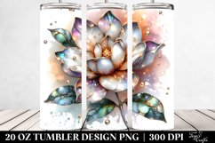 20 Oz Tumbler Sublimation | Gardenia Watercolor Splash Product Image 2