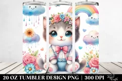 Colorful Whimsical Baby Kitten | 20 Oz Tumbler Product Image 2