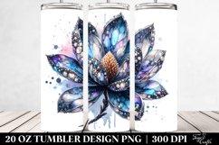 20 Oz Tumbler Sublimation | magnolia Watercolor Splash Product Image 2