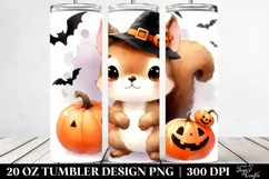 Adorable Halloween Squirrel Watercolor PNG Product Image 2