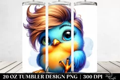 Funny Baby Bird Drawing | 20 oz Tumbler Product Image 2