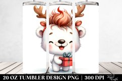 Expressive Polar Bear with Crazy Haircut Sublimation PNG Product Image 2